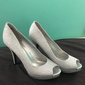 3 inch Silver Sparkly Heels